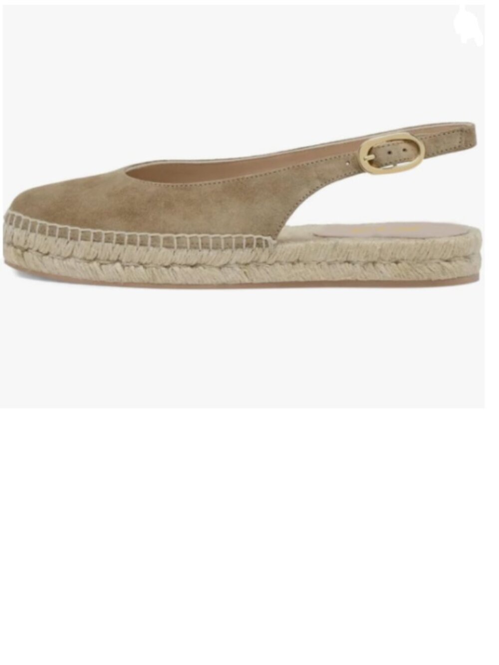 FOWT Tan Closed Round Toe Espadrille Slingback Flats Buckle Slip on Shoes